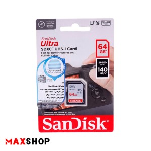 کارت حافظه اس دی 64 گیگ 140 مگابایت سن دیسک اولترا